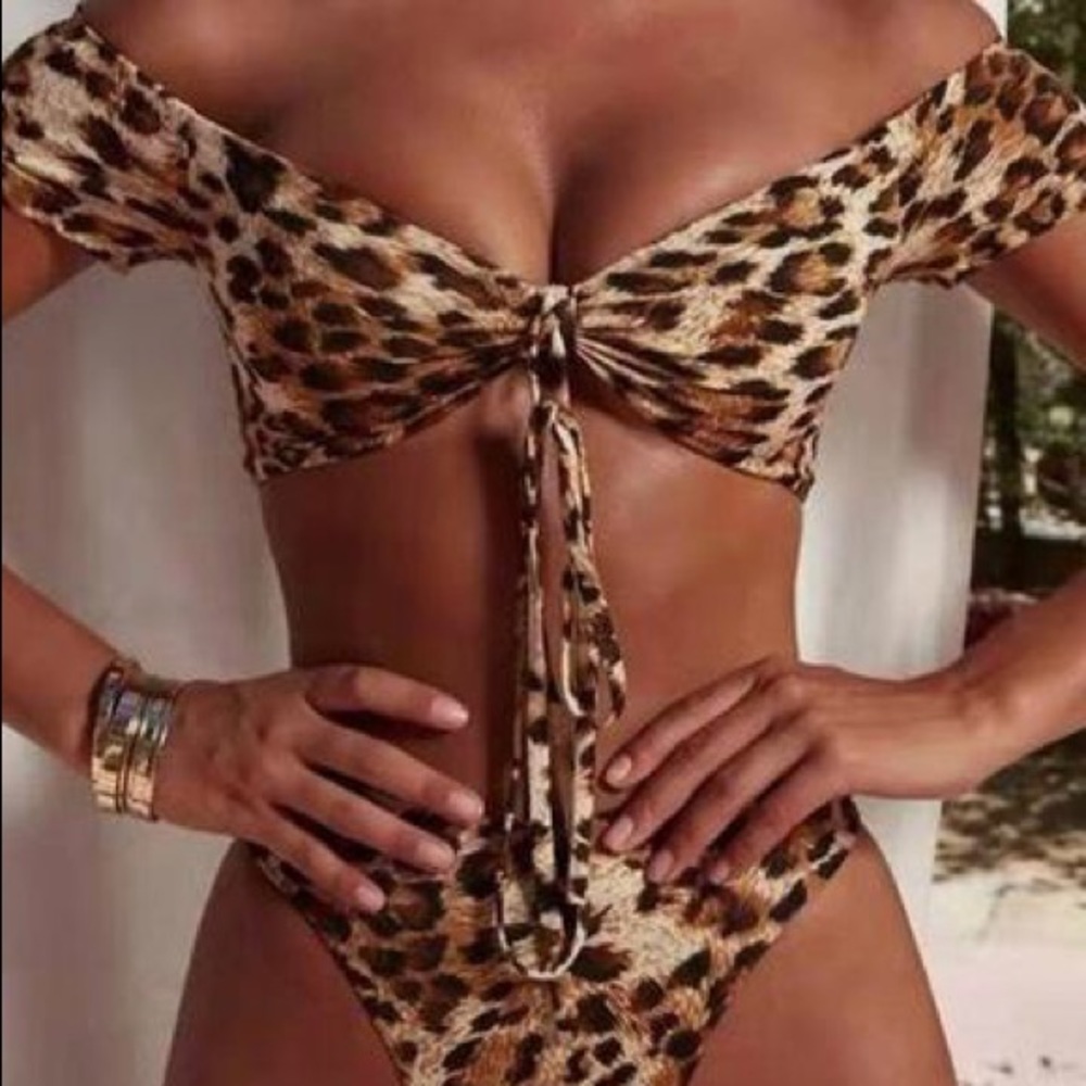 Ivory bathing suit top and bottoms
